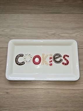 Hallmark Traveling Cookie Plate Tray Ceramic Holiday Christmas Decor